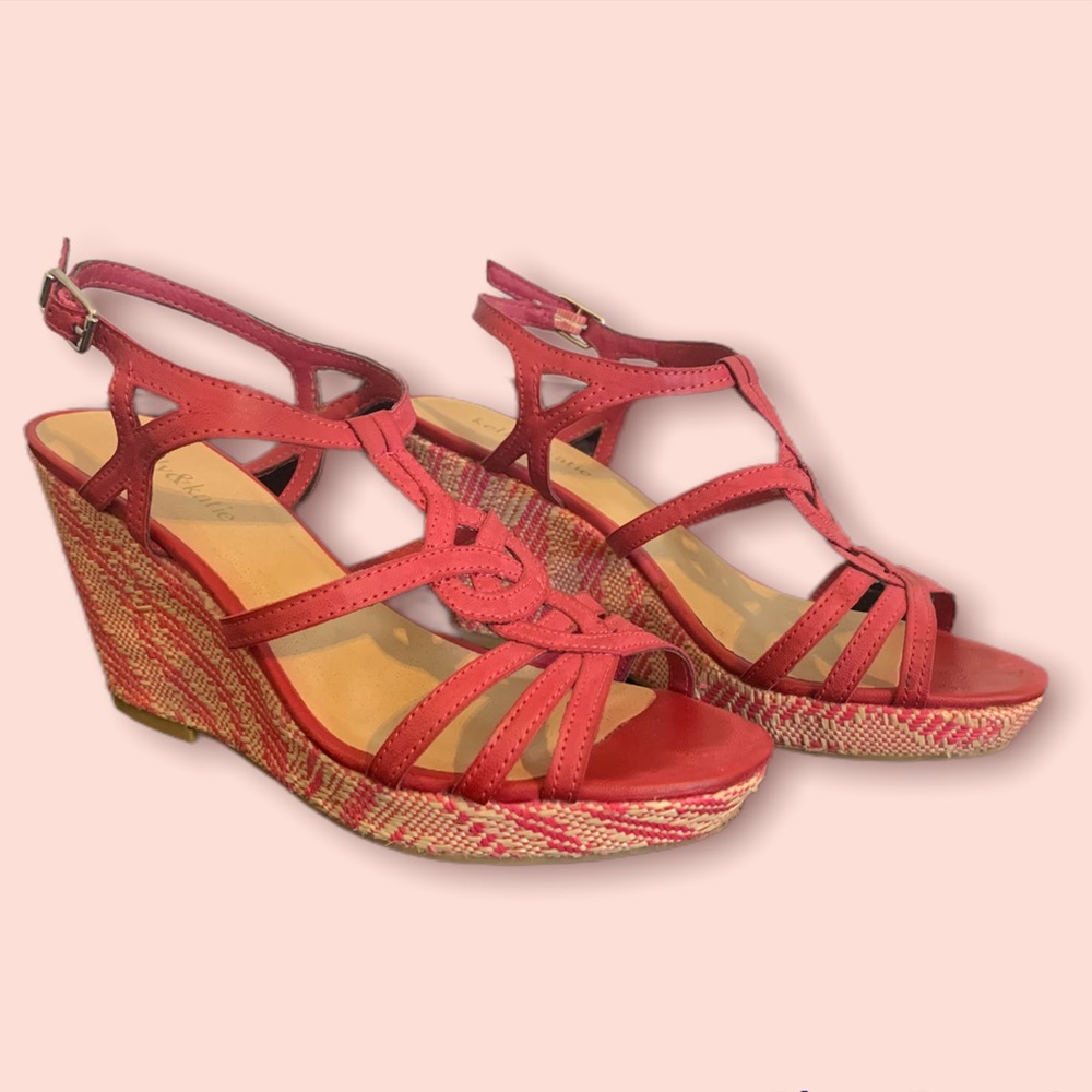 Pink Sandal Wedges Size 7 - Picture 2 of 9